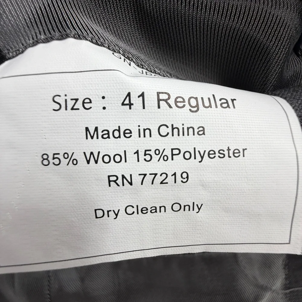 Pronto Uomo Platinum Gray Glen Plaid Wool Blend Blazer Sport Coat 41 Regular
